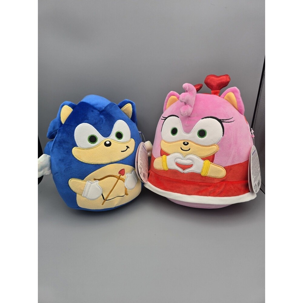 Squishmallows Sonic & Amy Rose Valentine Plush Lot 8" NWT Cupid Heart 2026 Set
